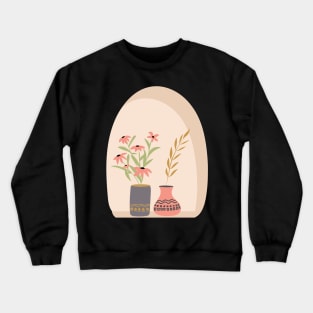 Potteries And Flowers On The Window Crewneck Sweatshirt